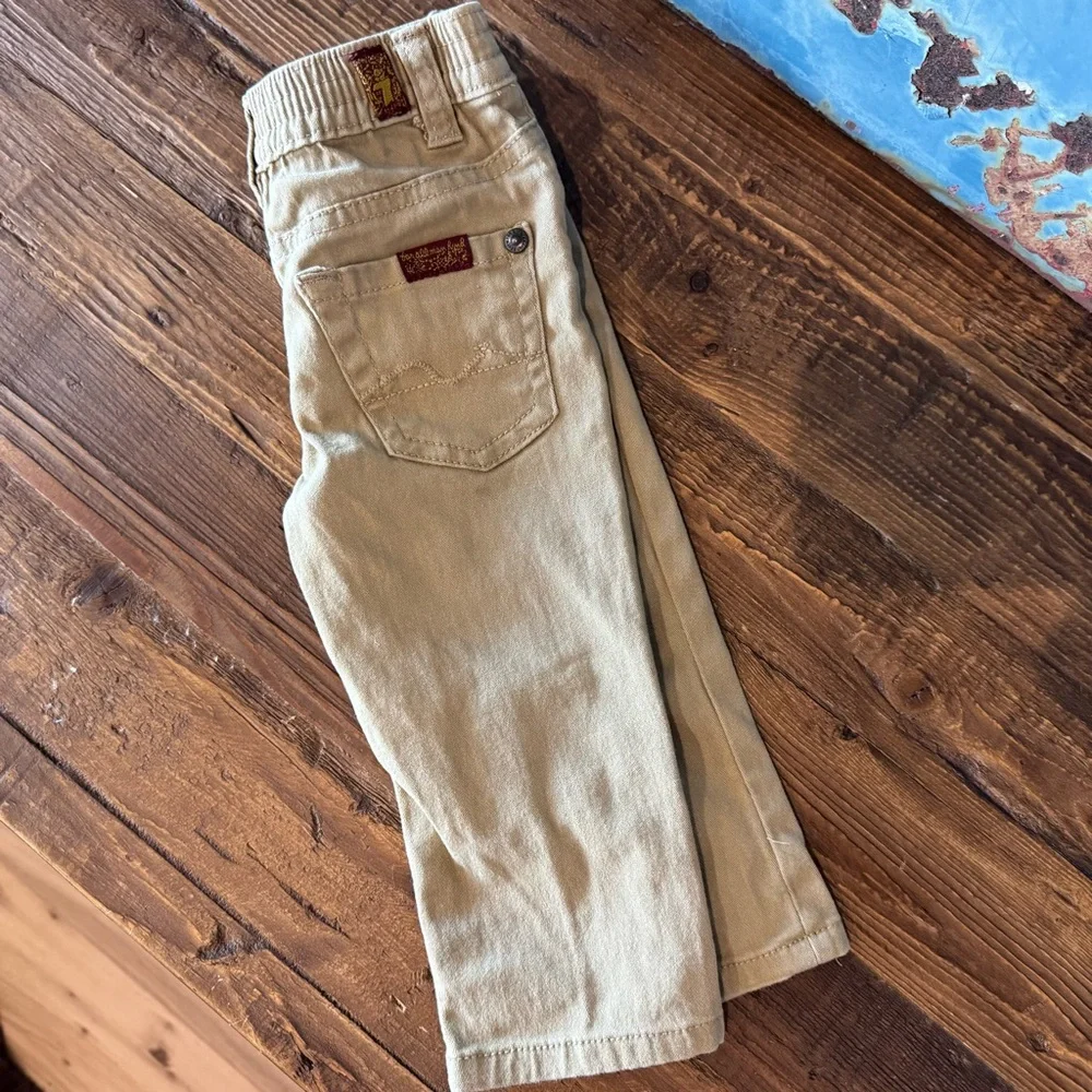 7 For All Mankind Khaki Tan Pants Jeans Size 12 Months Baby Boys Girls 12M - Picture 3 of 12